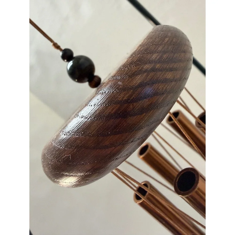 Woodstock Turquoise Chime Petite Bronze Tubes Wood Top Wind Chime WTBRN NEW